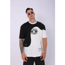 Unisex Özel Tasarım Parçalı Oversize T-Shirt