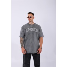 Unisex Tomorrow Özel Yıkamalı Oversize T-Shirt