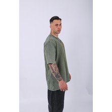 Unisex Özel Tasarım Yıkamalı Oversize T-Shirt