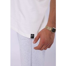 Unisex %100 Pamuk Oversize Düz T-Shirt Ekru