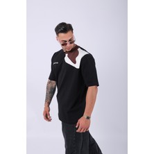 Unisex Özel Tasarım Ters Yaka Oversize T-Shirt