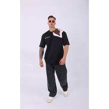 Unisex Özel Tasarım Ters Yaka Oversize T-Shirt