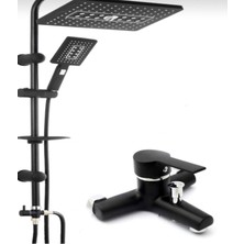 Kca Siyah Robot Seti Siyah Krom Pirinç Banyo Bataryası 2’li Set