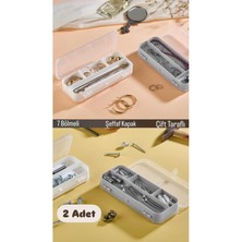 About The Perfect 2'li Çok Renkli 7 Bölmeli Takı ve Dişçi Malzemesi Organizer Kutu