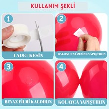 Balon Yapıştırma Bandı - 5 Metre 100 Adet Çift Taraflı Şeffaf Balon Tutucu Bant | Parti Süsleme ve Dekorasyon Için