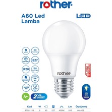 ROTHER RTL01113 Rother A60 LED Ampul 9W E27 810 Lümen 4000K Gün Işığı - Enerji Tasarruflu Ampul