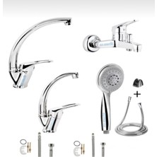 Kca Banyo Lavabo Mutfak Bataryası Çeşmesi Musluğu Duş Başlığı 4’lü Full Set