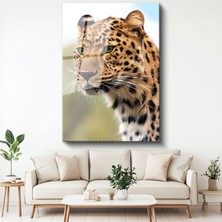 Leopar Portresi - Vahşi Bakış Cam Tablo