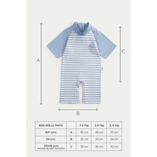 Şort Tulum Uv Korumalı Bebek Mayo Mavi Line