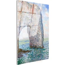 Claude Monet - Étretat'da Manş Denizi Kıyısındaki Kaya Kemeri Cam Tablo