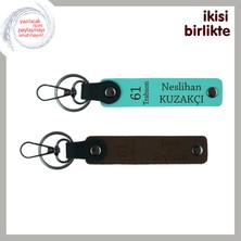 Miaju Trabzonlu Öğretmene Teşekkür Armağanı, 61 Yazılı Anahtarlık Takımı, Turkuaz-Koyu Kahve