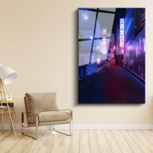 Tokyo Sokakları - Neon Işıklar Cam Tablo