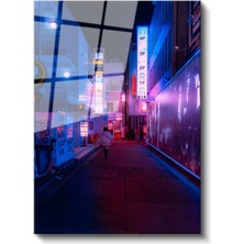 Tokyo Sokakları - Neon Işıklar Cam Tablo