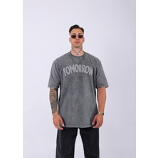 Unisex Tomorrow Özel Yıkamalı Oversize T-Shirt