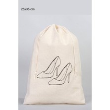 About The Perfect Ekru Topuklu Ayakkabı ve Çanta Organizeri, Büzgülü Bez Kese 25x35 cm