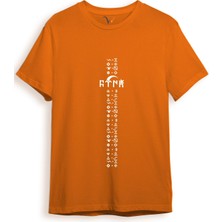 Türkiye Türk Yazısı ve Göktürk Alfabesi Sembolleri Ay Yıldız ve Hilal Baskılı Regular Fit T-Shirt