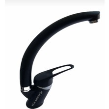 Bdl Siyah Krom Mix Evye Mutfak Bataryası Çeşmesi Musluğu Çift Su Girişli