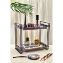 About The Perfect Iki Katlı Şeffaf Makyaj ve Banyo Düzenleyici Rafı Stand