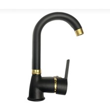 Kca Siyah Gold Lüx Banyo Lavabo Prime Kalite Musluk Batarya Çeşme