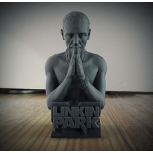Gri 15CM Linkin Park Büst, Şık ve Detaylı Dekoratif Obje