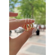 Gümüş Taşsız Beşgen 1 Çift Halka Küpe NZ46E12