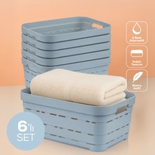 6'lı 10,8 Litre Delikli Saklama Kutusu Mavi