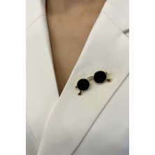 Modex Taş Detaylı Güneş Gözlüğü Broş (4cm)