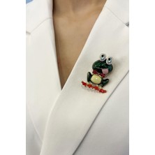 Modex Yeşil Sevimli Kurbağa Broş (4cm)