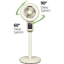Kumandalı Sirkülasyonlu Ayaklı Vantilatör – 45W Sessiz 3 Kademeli Dokunmatik Fan 8 Inç