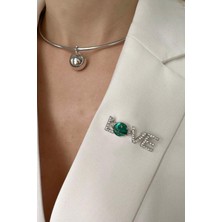 Modex Love Taşlı Broş (4 Cm)