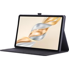 Digital Computer Home Honor Pad X9A Deri Kılıf Kart Tutucu Kumaş Doku Tablet Standı Kapağı-Siyah (Yurt Dışından)