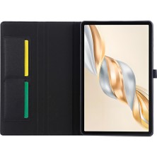Digital Computer Home Honor Pad X9A Deri Kılıf Kart Tutucu Kumaş Doku Tablet Standı Kapağı-Siyah (Yurt Dışından)