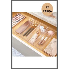 About The Perfect 12 Parça Şeffaf Makyaj ve Takı Organizer Kutusu, Hobi Malzemeleri Düzenleyici