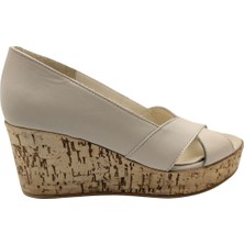 Flavine | Kadın Hakiki Deri Dolgu Topuklu Ayakkabı - Bej - 36