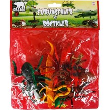 0716 Sürüngenler ve Böcekler Poşetli Hayvan Oyun Seti 13'lü