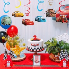 Cars 3D Lüks Tavan Sarkıt Süsü – Arabalar Temalı Doğum Günü Parti Tavan Dekoru