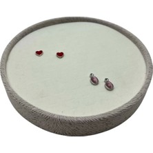About The Perfect Desenli Süet Kumaş Silindir Model 20X20 cm Batırmalı Küpe ve Piercing Tablası