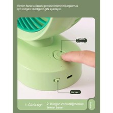 Masaüstü Fan Büyük Masaüstü 8 Inç USB Rüzgar 3 Kademeli Işıklı Sessiz Ofis Elektrikli Fan