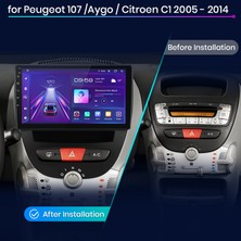 Cıtroen C1 2005-2014 Multimedya Carplay Ekran Seti 4 GB Ram 64 Hafızalı