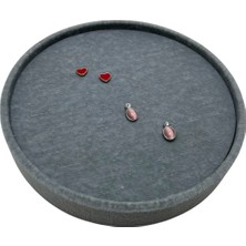 About The Perfect Gri Süet Kumaş Silindir Model 20/20 cm Batırmalı Küpe-Piercing Tablası
