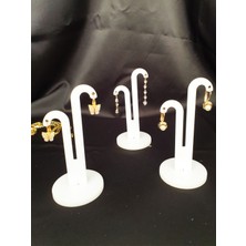 About The Perfect 3'lü Küpe ve Takı Standı, Pleksi Organizer, Palmiye Tasarım, Beyaz Renk