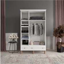Soho 3 Kapaklı Beyaz Gardırop Tamamı Mdf