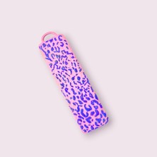 El Yapımı Polimer Kil Kitap Ayracı Mor Leopar Desenli Pembe Tasarım