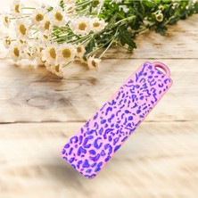 El Yapımı Polimer Kil Kitap Ayracı Mor Leopar Desenli Pembe Tasarım