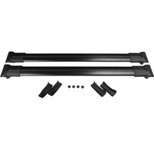 Re&ar Tuning Volkswagen T5 Transporter (2003-2015) için 2li Ara Atkı - Araç Üstü Portbagaj Taşıyıcı Tavan Barları-Siyah
