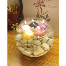 Respira Yuvarlak Yüzen Mum 24 Adet Karma Renkler(Sarı,siyah,kırmızı,mor,beyaz,yeşil Bütün Renklerden 4 Adet)