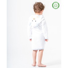 Anki Baby Köpekli Bornoz Beyaz- Mavi