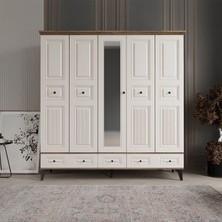 Nil 5 Kapaklı Aytaşı Gardırop Tamamı Mdf