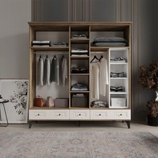 Nil 5 Kapaklı Aytaşı Gardırop Tamamı Mdf