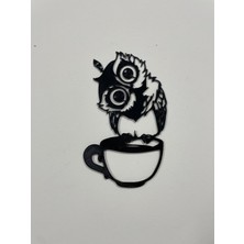 Coffee Yazılı Baykuş Figürlü Duvar Dekoru – 3D Baskı Mutfak Süsü